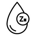 Zn drop icon outline vector. Zinc vitamin