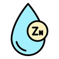 Zn drop icon vector flat