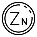 Zn element icon outline vector. Food mineral