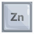 Zn mineral icon cartoon vector. Food vitamin