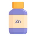 Zn vitamin bottle icon cartoon vector. Dietary supplement