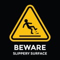 beware, slippery surface sign Royalty Free Stock Photo