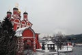 Znamensky Cathedral in Moscow. Color winter photo.