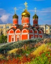 Znamensky Monastery. Varvarka street. Moscow Royalty Free Stock Photo