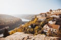 Znojmo, Rotunda of St. Catherine, Znojmo water reservoir on the river Dyje, Moravia, Czech Republic