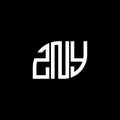 ZNY letter logo design on black background. ZNY creative initials letter logo concept. ZNY letter design Royalty Free Stock Photo