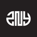 ZNY letter logo design. ZNY monogram initials letter logo concept. ZNY letter design in black background Royalty Free Stock Photo