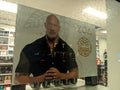 ZOA Energy Drink Ad featuring The Rock Dwayne Johnson in Window