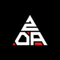 ZOA triangle letter logo design with triangle shape. ZOA triangle logo design monogram. ZOA triangle vector logo template with red Royalty Free Stock Photo