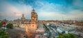 Zocalo square and Metropolitan cathedral of Mexico city Royalty Free Stock Photo