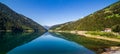 Zoccolo Lake wide landscape, Santa Valburga, Italy