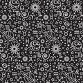 Zodiac Black White Seamless Pattern Royalty Free Stock Photo