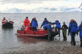 Zodiac boats ferry passengers