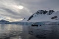 Zodiac boats near Antartica Royalty Free Stock Photo