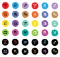 Zodiac cartoon icons. Vector illustration Royalty Free Stock Photo