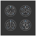 Zodiac chalk icons set Royalty Free Stock Photo