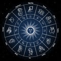 Zodiac circle with horoscope signs Royalty Free Stock Photo