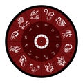 Zodiac circle with horoscope signs Royalty Free Stock Photo