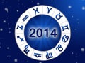 2014 Zodiac circle with zodiac signs Royalty Free Stock Photo