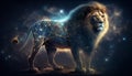 Zodiac constellation Leo. AI generative Royalty Free Stock Photo