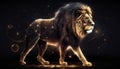 Zodiac constellation Leo. AI generative Royalty Free Stock Photo