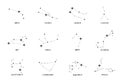 zodiac constellation set. astrological and horoscope symbols. vector images Royalty Free Stock Photo