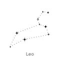 Zodiac constellation sign Leo. Celestial Astrological Horoscope symbol on white background. Vector Illustration Royalty Free Stock Photo