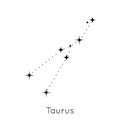 Zodiac constellation sign Taurus. Celestial Astrological Horoscope symbol on white background. Vector Illustration Royalty Free Stock Photo