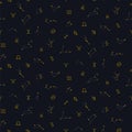 Zodiac constellations and zodiac signs seamless vector pattern.