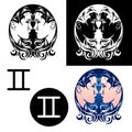 Zodiac Gemini Icons Royalty Free Stock Photo
