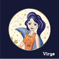 Zodiac Girl Vector Sign. Royalty Free Stock Photo