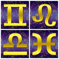 Zodiac gold sign (02) Royalty Free Stock Photo