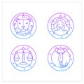 Zodiac gradient icons set Royalty Free Stock Photo