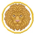 Zodiac Horoscope Astrology Leo Lion Pixel Art Sign Royalty Free Stock Photo