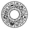 Zodiac horoscope astrology star signs icon set Royalty Free Stock Photo