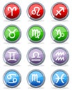 Zodiac Horoscope Glossy Buttons