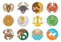 Zodiac Horoscope Pixel Art Astrology Star Signs Royalty Free Stock Photo