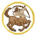 Zodiac Horoscope Sagittarius Pixel Art Sign Royalty Free Stock Photo