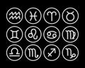 Zodiac icon collection. Sacred symbols set.