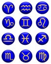 Zodiac icons blue Royalty Free Stock Photo