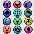 Zodiac icons. Set of colored zodiac signs. Royalty Free Stock Photo