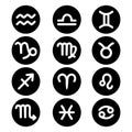 Zodiac icons. Set of zodiac signs. Astrological signs isolated on white background Royalty Free Stock Photo