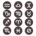 Zodiac icons. Set of zodiac signs. Astrological signs isolated on white background Royalty Free Stock Photo