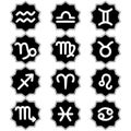 Zodiac icons. Set of zodiac signs. Astrological signs isolated on white background Royalty Free Stock Photo