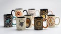 Zodiac-inspired Magic in Ceramic Mugs Royalty Free Stock Photo