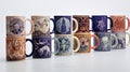 Zodiac-inspired Magic in Ceramic Mugs Royalty Free Stock Photo