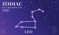 Zodiac Leo background at night with beautiful shooting star and stars ornaments. Perfect for copybook brochures, school books,