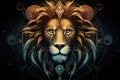 Zodiac Leo Symbol Leo the lion star sign The constellation of Leo is a sign of the leaders Royalty Free Stock Photo