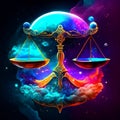 Zodiac Libra astrological zodiac sign. Astrological horoscope background AI generated