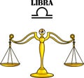 Libra Cartoon Character Horoscope Zodiac Sign Royalty Free Stock Photo